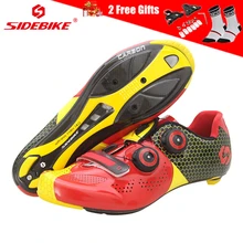 Sidebike/Мужская и женская обувь для велоспорта из углеродного волокна; обувь для горного велосипеда; ультралегкие дышащие кроссовки для велоспорта MTB с пряжкой на вершине