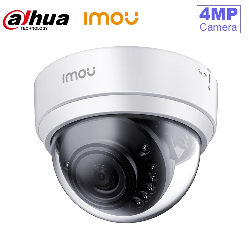 Dahua 4MP QHD домашняя купольная ip камера Wi Fi и Ethernet уведомления о подключении 20 м