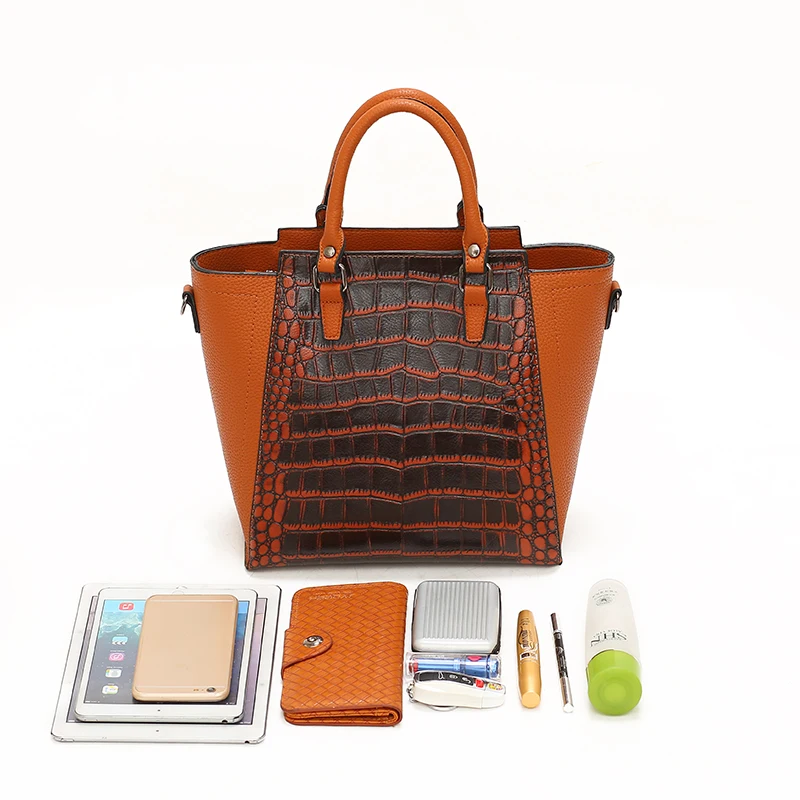 Роскошная сумка-трапеция из крокодиловой кожи, Женская дизайнерский сумка-мешок, сумки высокого качества из лакированной кожи, сумка на плечо известных брендов