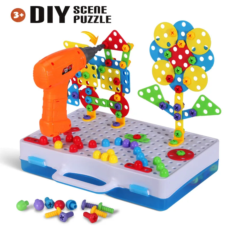 Buzz Drill Puzzle игрушки ролевые игры инструменты DIY дизайн мозаика строительные шурупы головоломка креативный стебель обучающая игра детский подарок