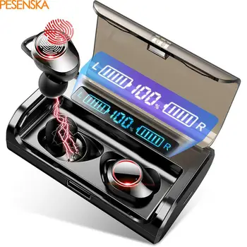 

PESENSKA TWS Bluetooth Earphone IPX7 Complete Waterproof Hi-Fi Wireless Earphone with Charging Case Automatic Pairing Both