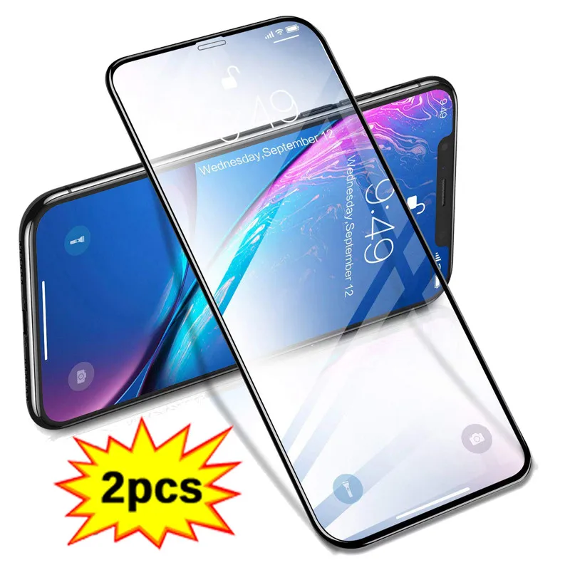 2 PCs Tempered Glass 2 шт закаленное стекло для на айфон 11 про макс i phone 11 pro max apple аксессуары Защита экрана айфон 10 бронь стекло iphone 10 x xr xs max 11 promax стеклянная пленка стекло айфон 11pro - Цвет: 2 PCs Tempered Glass