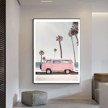 

Pink Van Art canvas Poster Home Decor 12x18 24x36inch