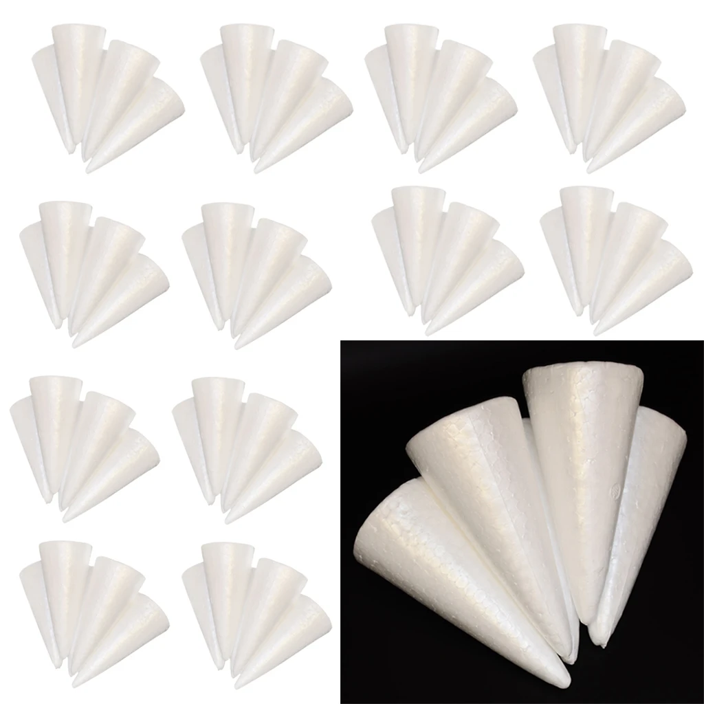 60 Pieces Of Ornaments Pendants Styrofoam Foam Cone Shape DIY Creative Home Decoration