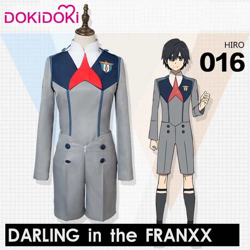

DokiDoki Anime Cosplay DARLING in the FRANXX HIRO Costume CODE:016 Uniform Men Grey DARLING in the FRANXX Cosplay HIRO