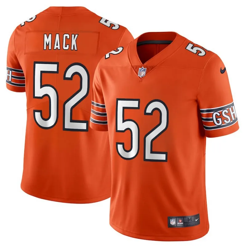 Хаки Мужская майка Chicago Khalil Mack Mitchell Trubisky Walter Payton Vapor Untouchable Limited - Цвет: Хаки