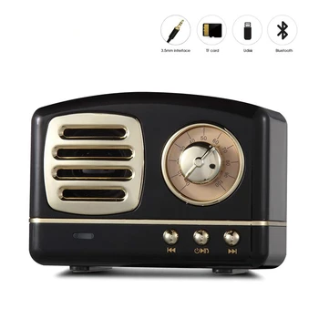 

Retro Mini Portable Wireless Bluetooth Speaker Portable Bluetooth Speaker Radio USB/TF Card Music Player HIFI Subwoofer Speaker