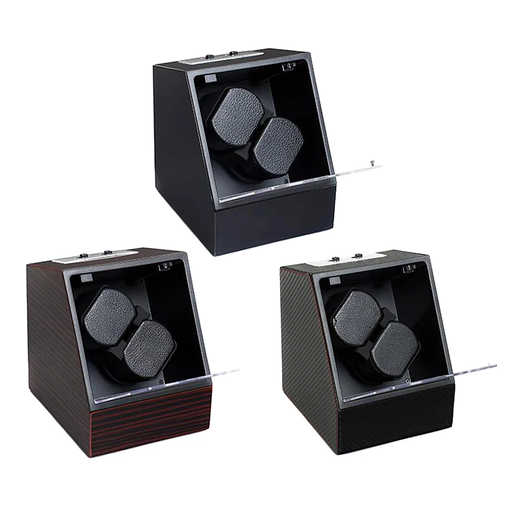 

Vintage Automatic Rotation Ebony Wood Double Watch Winder Storage Display Case Box