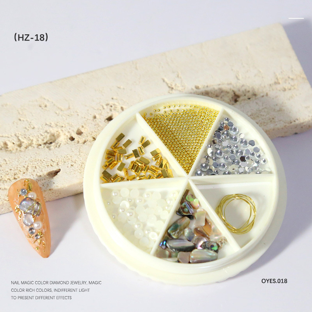 Color Chameleon Stone Nail Rhinestone Cavair Glitter Nails Pearl Beads 3D Nail Art Decoration In Wheel Accessories