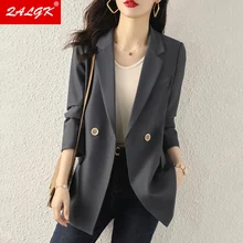 Veste d'automne pour femme, style coréen, Slim, décontracté, à la mode, costume de tempérament, couleur unie, vêtements assortis, nouvelle collection 2021 