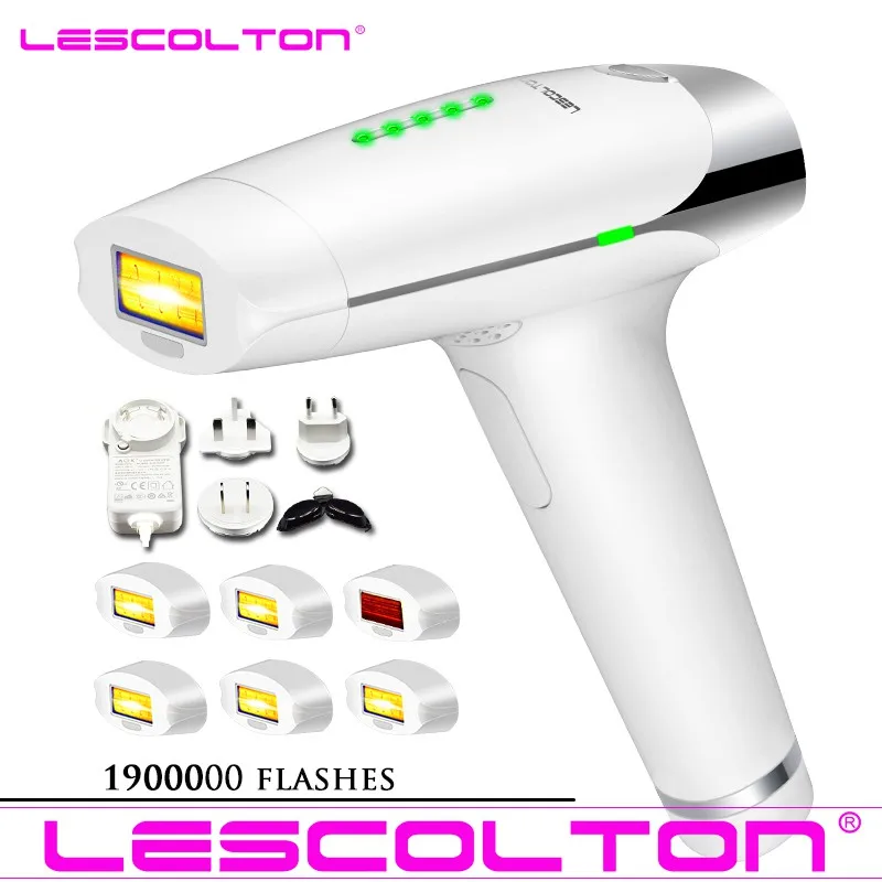 Miglior Lescolton più lampade T009 IPL Laser Macchina di Rimozione Dei Capelli del Laser di Rimozione Dei Capelli Epilatore Bikini Trimmer depilador un laser Permanente