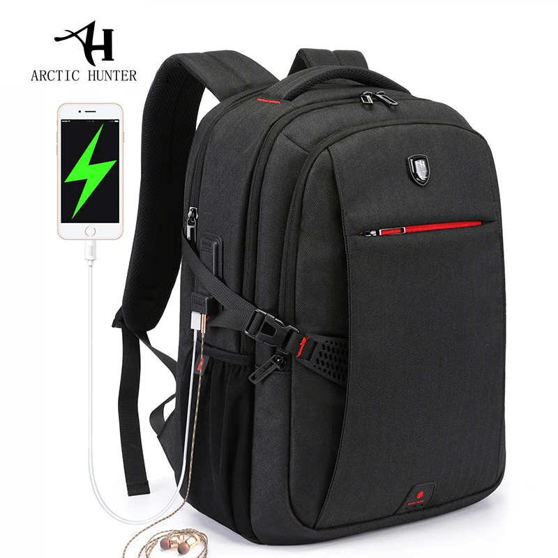 Рюкзак для ноутбука ARCTIC HUNTER с зарядкой от usb 15,6 дюймов, мужские школьные сумки для мальчиков, водонепроницаемая Повседневная дорожная сумка для мужчин, Mochilas Feminina