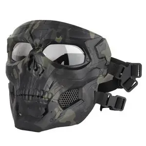Лимит скидки, камуфляжная маска скелета на Хэллоуин, маска скелета для страйкбола, крутая маска с черепом на половину лица, камуфляжное снаряжение, маска на шлем