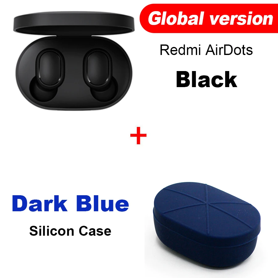 GB N Dak Blue Case Оригинальные беспроводные наушники Xiaomi Redmi Airdots TWS, наушники с громкой связью, голосовое управление, Bluetooth 5,0, шумоподавление, управление AI - Цвет: GB N Dak Blue Case