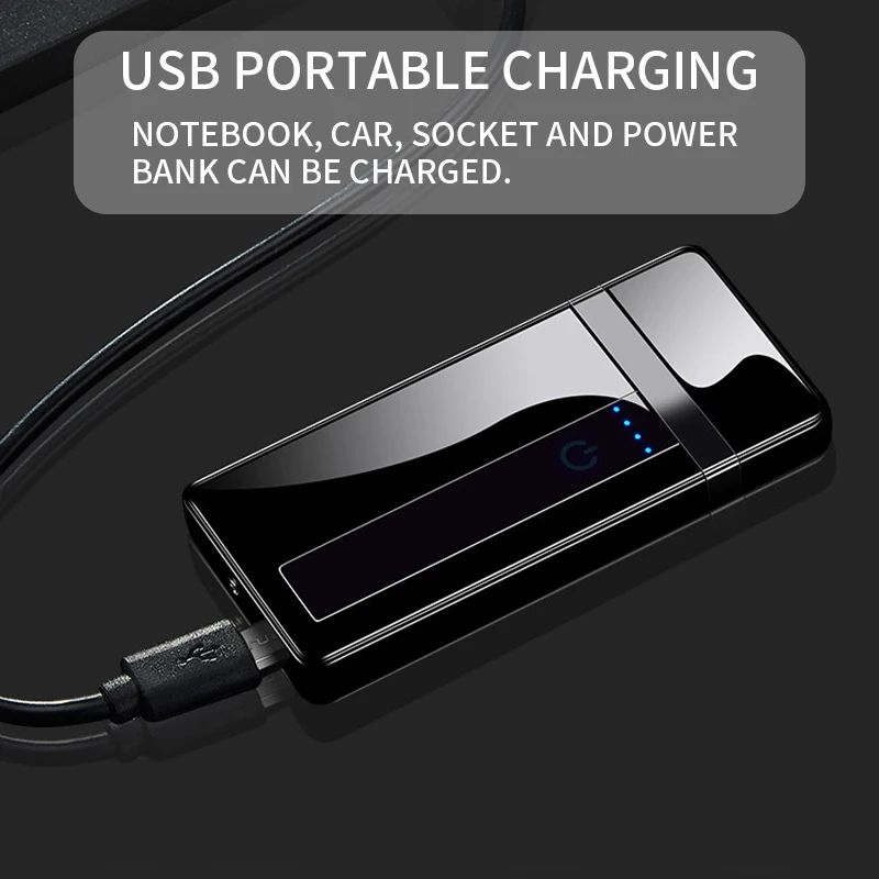 Новинка двухдуговая зажигалка с usb зарядкой электрическая со светодиодным