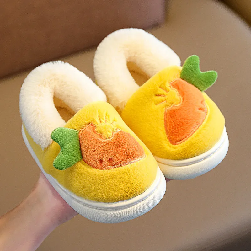 

Children's cotton-padded shoes winter new style lovely radish warm wool shoes indoor household boys girls with cotton slippers