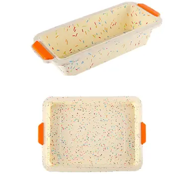 

2x Silicone Baking Bread Form Toast Pan 3D Cake Mold Bakeware Mould Pan Dessert Cookie Form Non-Stick Cake Tool-Colorful