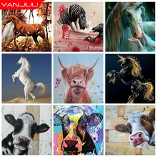 5D DIY Diamond Mosaic Horse Diamond painting Full Round Diamond Embroidery Kits Home Wall Decor Art paintings