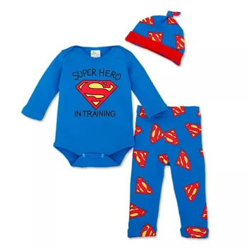 

Clearance Sale Newborn Baby Boy Clothing Set Spring Cotton Baby Boy Clothes+Pants+Cap Cartoon Infant Bat Clothing Diamonds Set