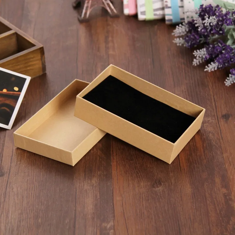 

Solid Color Retro Kraftpaper Accessories Gift Box Jewelry Bracelets Jewelry Box Gift Jewellery Box Customizable
