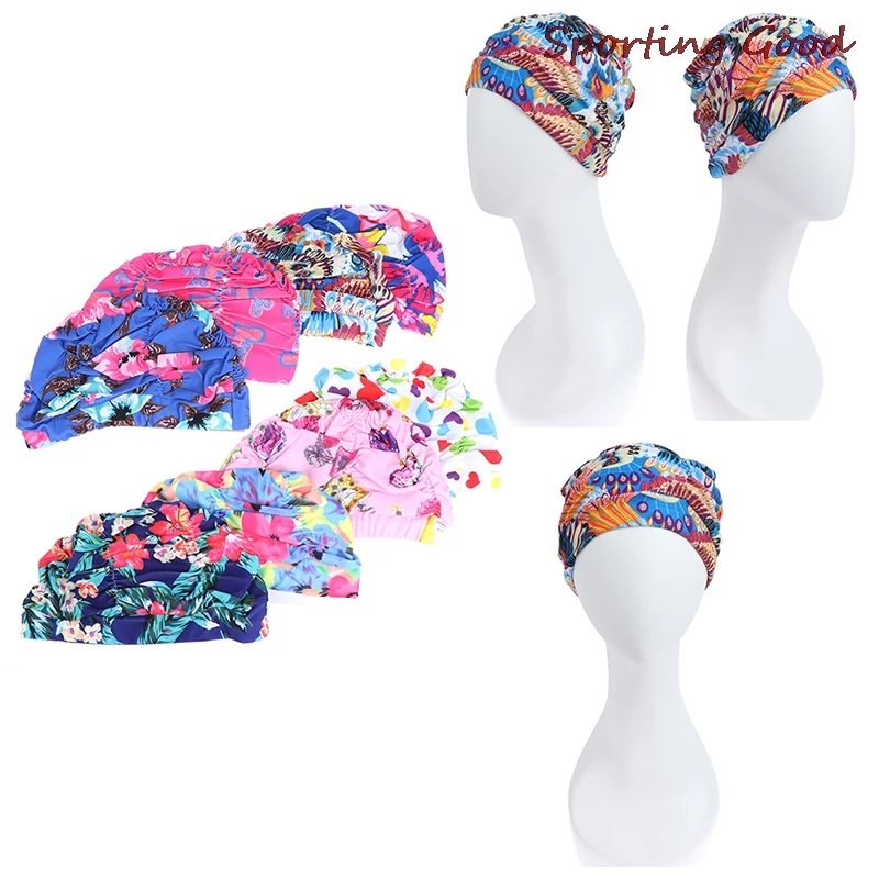 Long Hair Swimming Cap Sports Swim Elastic Hat Men Women Swims Nylon Turban Caps