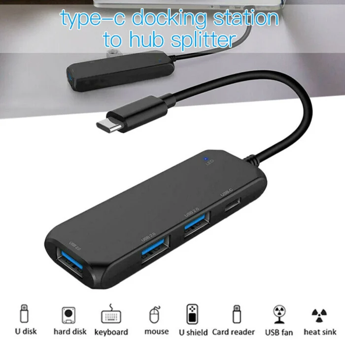 Портативный USB-C 4K концентратор type-C к USB 2,0 адаптер с 1 штекером 4 гнезда GDeals
