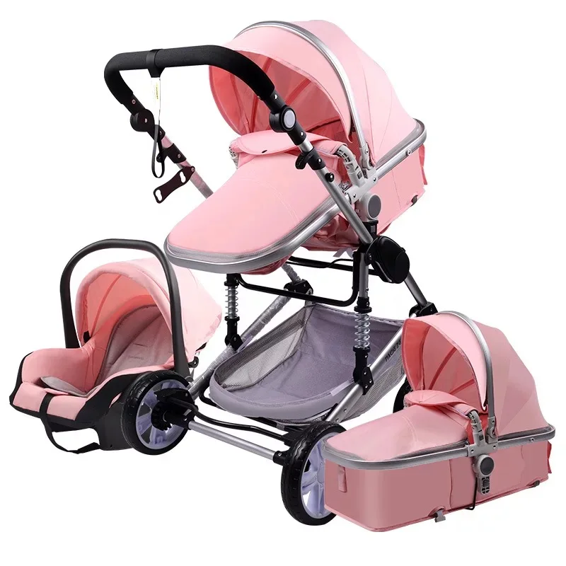 Baby stroller 3 in 1 stroller folding two-sided child four seasons kinderwagen baby carriage high landscape Newborn Travelling