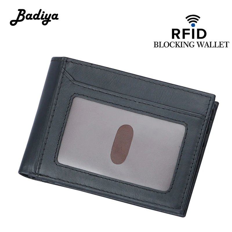 RFID натуральная кожа Противоугонная щетка кошелек мужской тонкий короткий кошелек для монет мульти Слоты кредитный держатель для карт мужской клатч