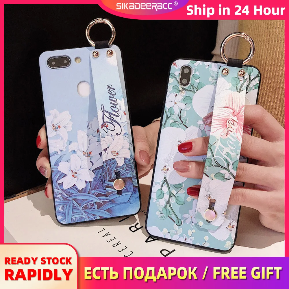 

Retro Flower Wrist Band Phone Cases For Huawei P30 Pro Lite P20 P10 Plus Nova 4 4e 3 3e 3i 2s Mate 10 20 Honor 10 Floral Cover