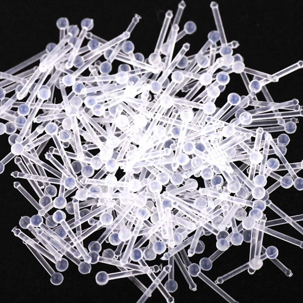 50 шт. прозрачный акриловый фиксатор Bioflex Tragus мягкий прямой прозрачный Невидимый нос кольцо тренгус серьги спираль