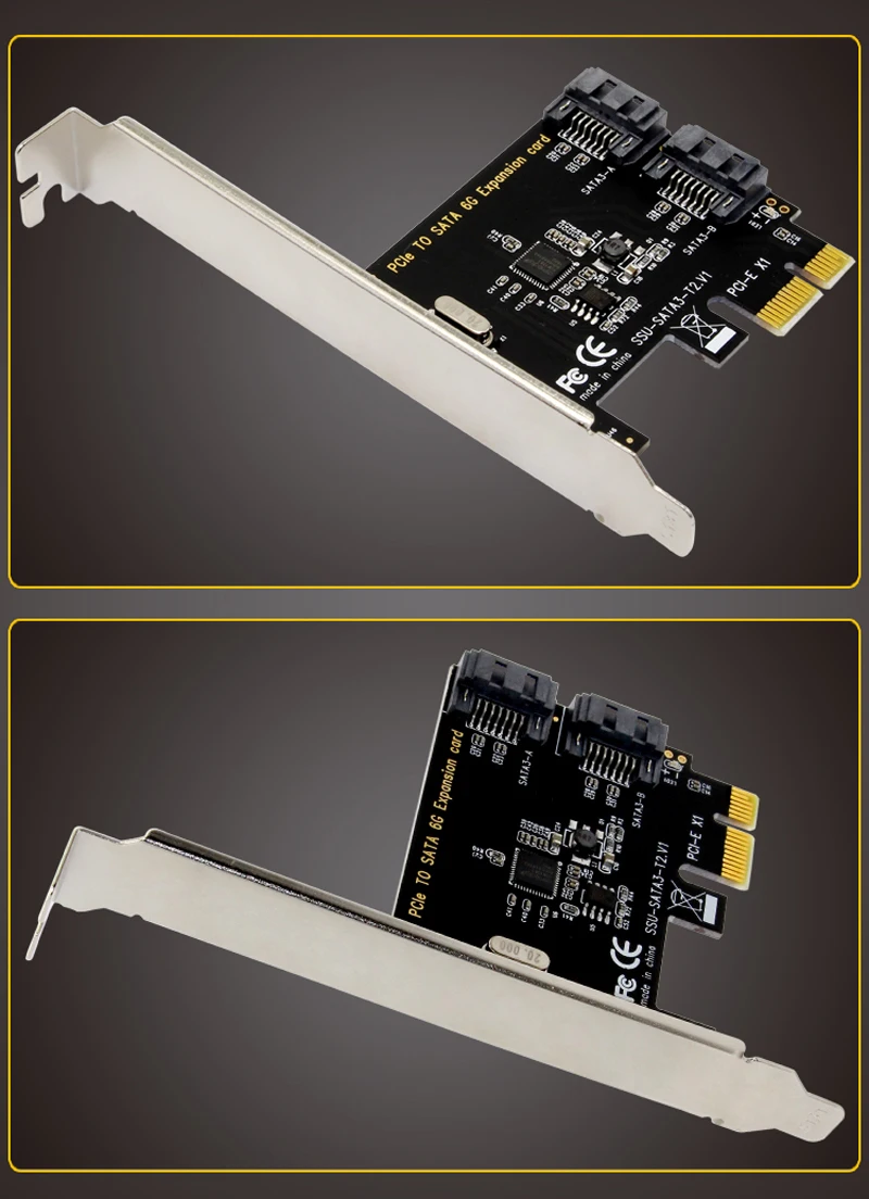 QINDIAN PCI-E SATA 1X 4X 8X 16X карт PCI-E PCI Express SATA 3,0 2-Порты и разъёмы SATA III SSD SATA 6 Гбит расширения платы адаптера Плата расширения