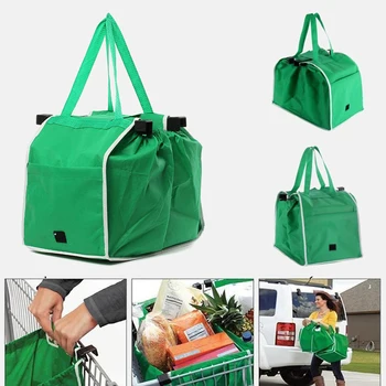 

Eco-Friendly Foldable Reusable Shop Handbag Supermarket Thicken Trolley Shopping Cart Portable Grocery Store Bags Storage