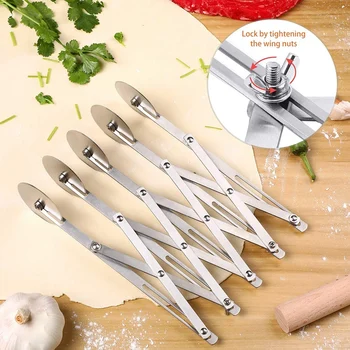 

5-Wheel Cake Pastry Cutter Pizza Cutter Multi Wheel Dough Cutters Expandable Pizza Slicer Baking Cutter Roller Pastry