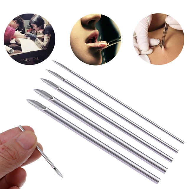 10Pcs Disposable Sterile Body Piercing Needles Tattoo Piercing Needles  Kit-AN