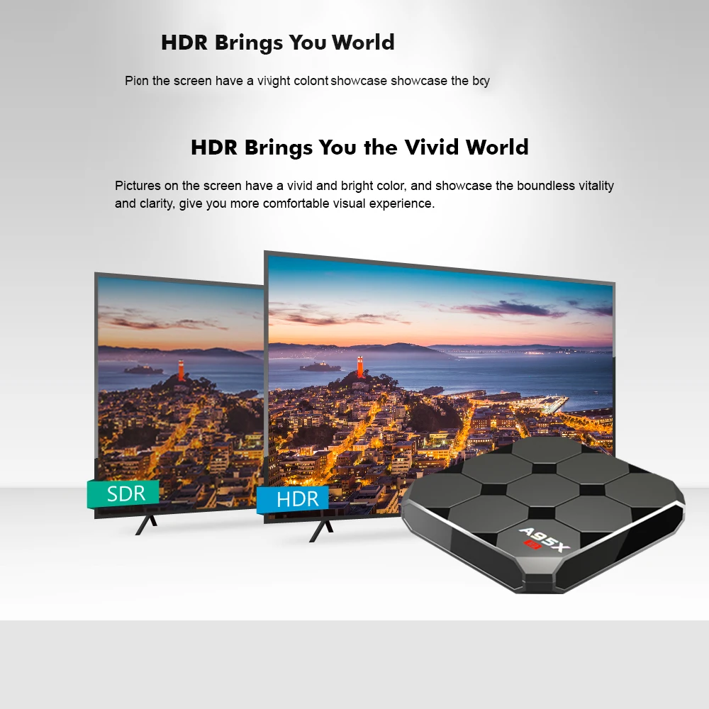 Android tv Box A95X R2 Android 7,1 Amlogic S905W четырехъядерный 2 ГБ DDR3 16 Гб rom телеприставка 2,4G Wifi медиаплеер Smart tv box