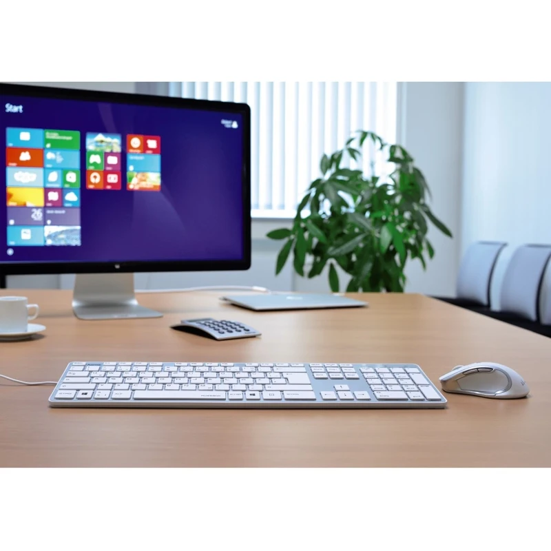 Клавиатура Hama Rossano белый/серебристый USB slim