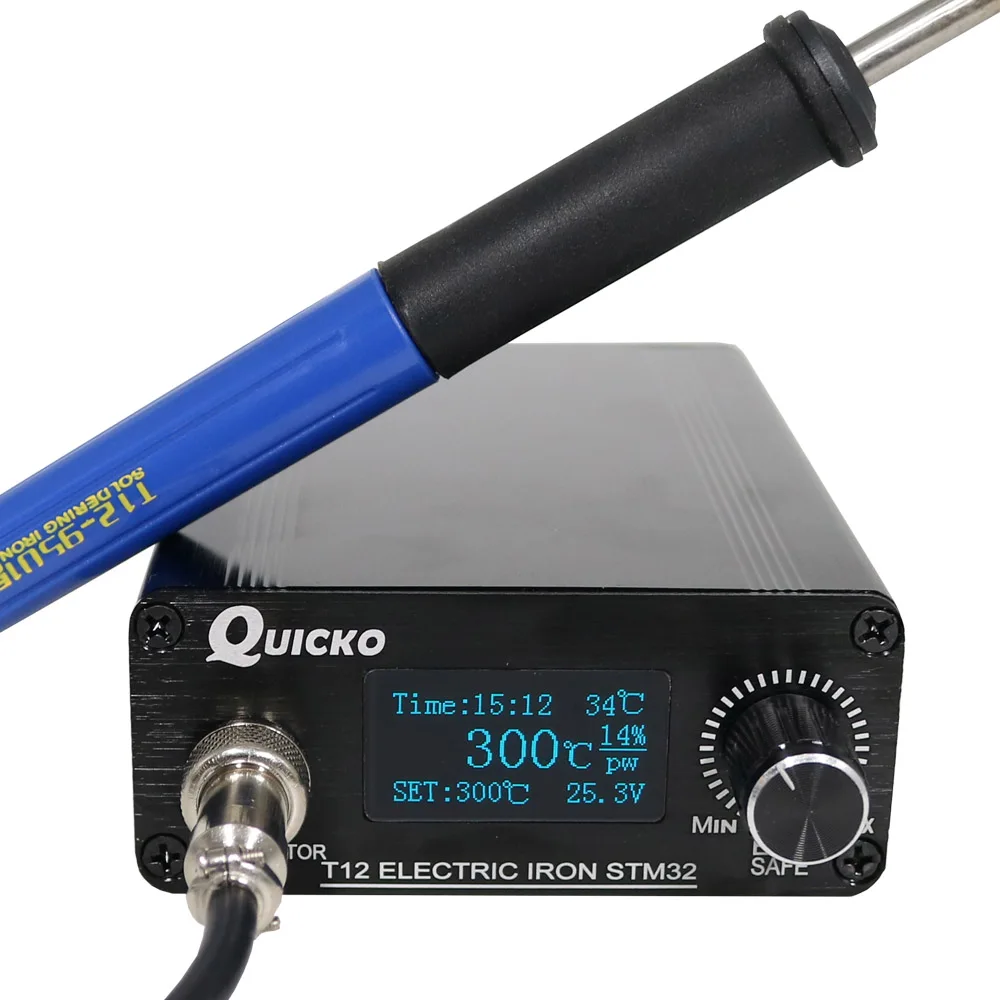 Паяльная станция QUICKO STM32/CKS OLED 1 3 дюйма T12 с наконечниками паяльника русской