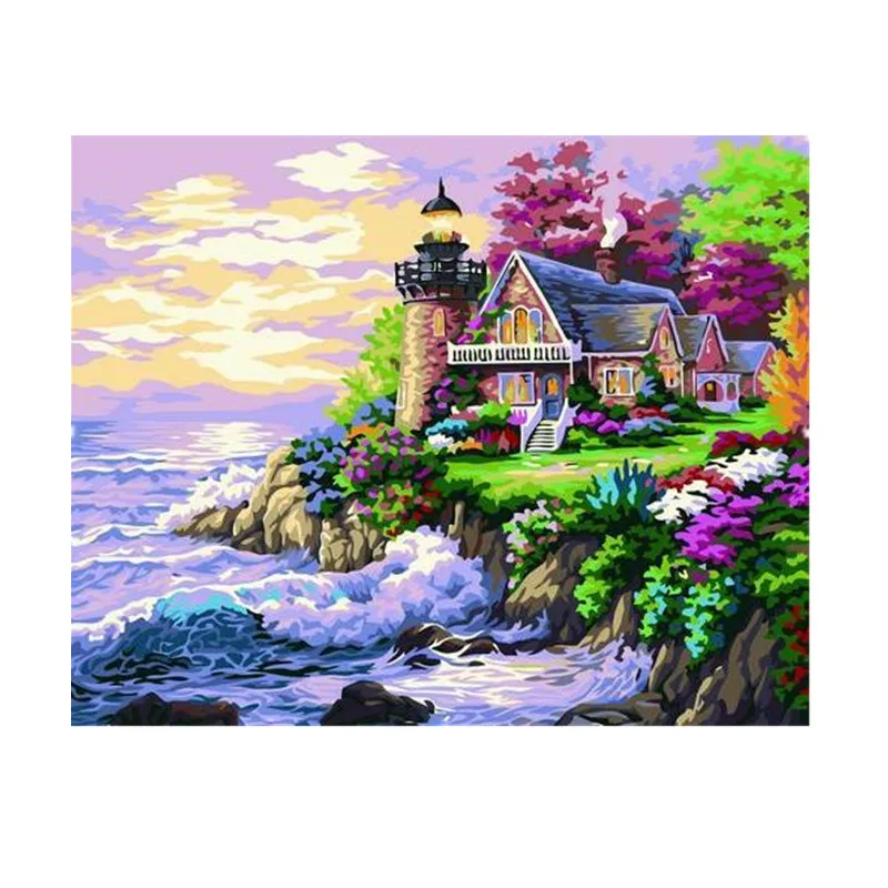 

Sea city Paint by number Full Set Tools Fills Color Oil Painting by numbers for adults Art Home decor Diy Number painting