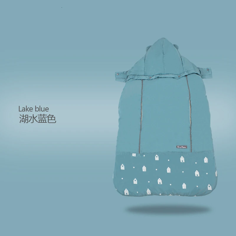 Soboba новорожденных плащ эргономичный слинг Обложка зимний ремень для новорожденных открытый ветрозащитный пальто для ребенка накидка с капюшоном - Цвет: Lake Blue