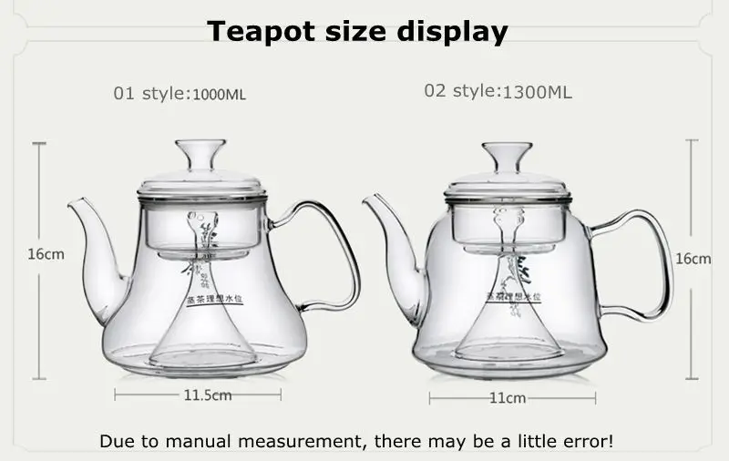 Большой емкости стеклянный чайник для заварки чайная посуда стеклянный паровой чайник газовая плита использует стеклянный горшок