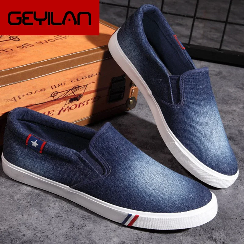 

Men Canvas Shoes Denim Sneakers Casual Flats Male Shoes Adult Summer Men Trainers Breathable Slip on Loafers Tenis Masculino