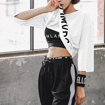 

Gym sports suit female loose large size was thin and quick-drying clothes yoga clothes 2019 new running clothes