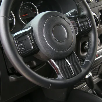 

3pcs/Set Steering Wheel Cover Decor Trim Black For Jeep Wrangler JK 11-17