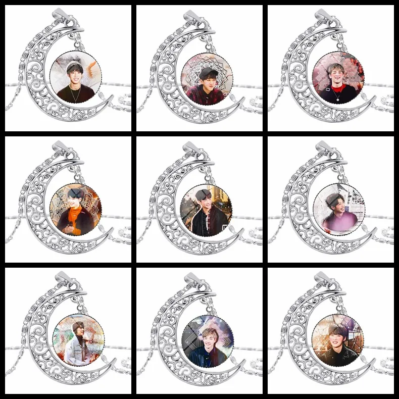 

Stray Kids Sweater Necklace Time Stone Pendant Korean Series Light Jewelry Moon Half Necklace Supply of Goods