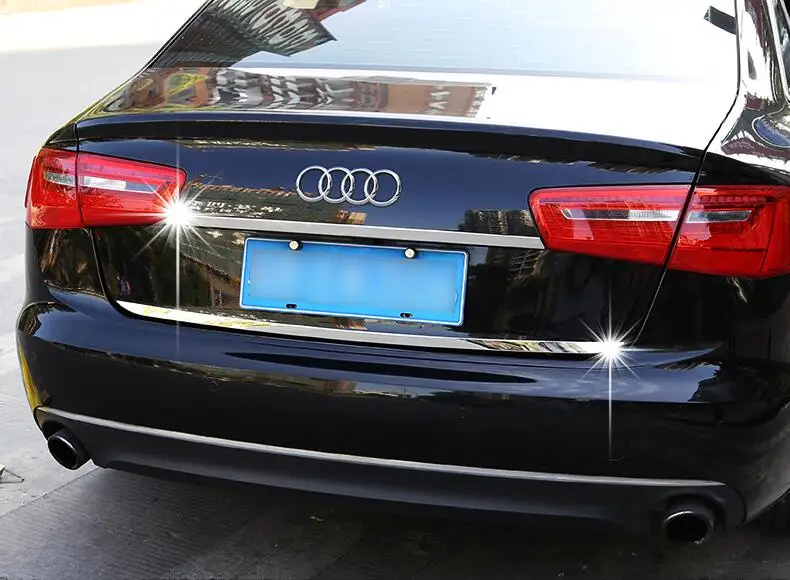

Stainless Steel Car Rear Door Trunk Lid Cover Trim Cover For Audi A6 A6L C7 C7.5 2012 2013 2014 2015 2016 2017 2018 2019