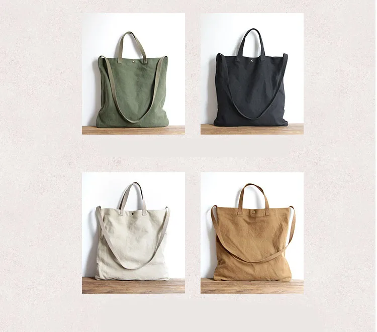 Женская Студенческая сумка из хлопка и льна, одноцветная, высокое качество, Экологичная, многоразовая, складная сумка на плечо