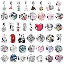 Couqcy Рождество Новая мода Любовь цветок цветы Морская звезда стекло Подходит Pandora браслет талисманы для женщин бисера DIY ювелирных изделий