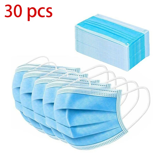 US $7.49  30PCS In Stock Fast Delivery Hygiene Disposable Protective Face Mask 3 Layer To Antivirus Mouth Mas