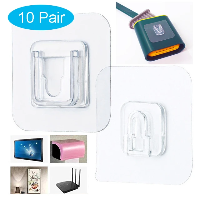 Double Side Adhesive Wall Hooks Hanger Strong Transparent Hooks Kitchen Bathroom