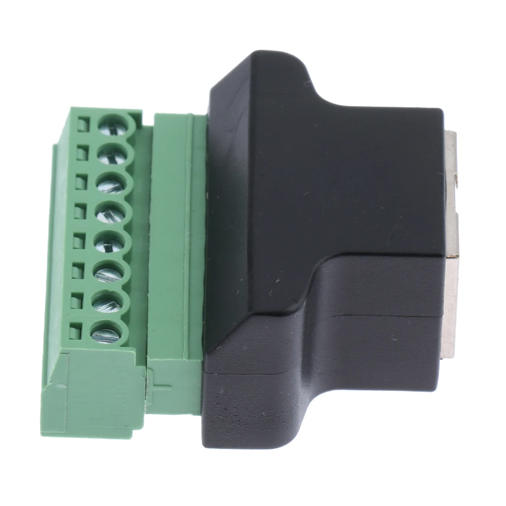 Ethernet RJ45 Female Jack to 8 Pin Screw Terminal Connector Adapter Converter for CCTV Digital DVR